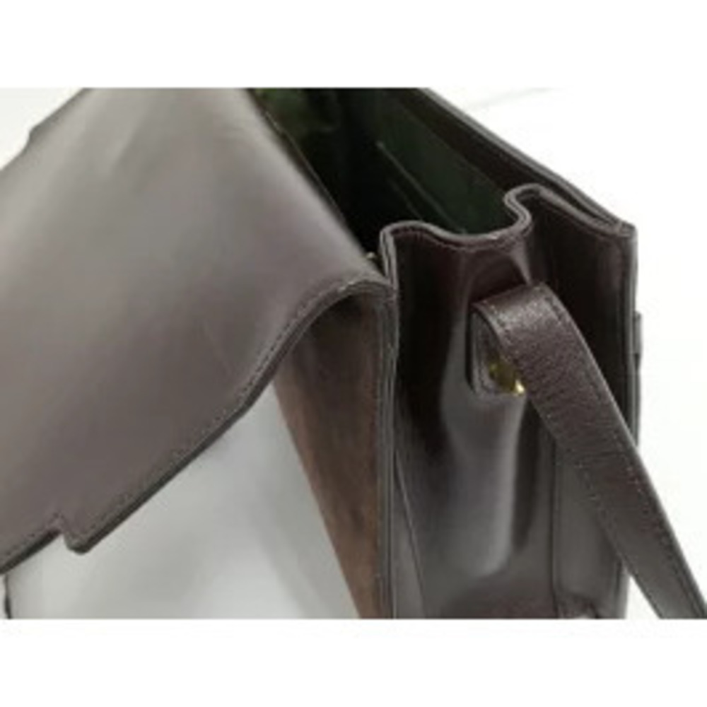 GUCCI Shoulder Bag GG Logo Suede Dark Brown - Picture 8 of 9